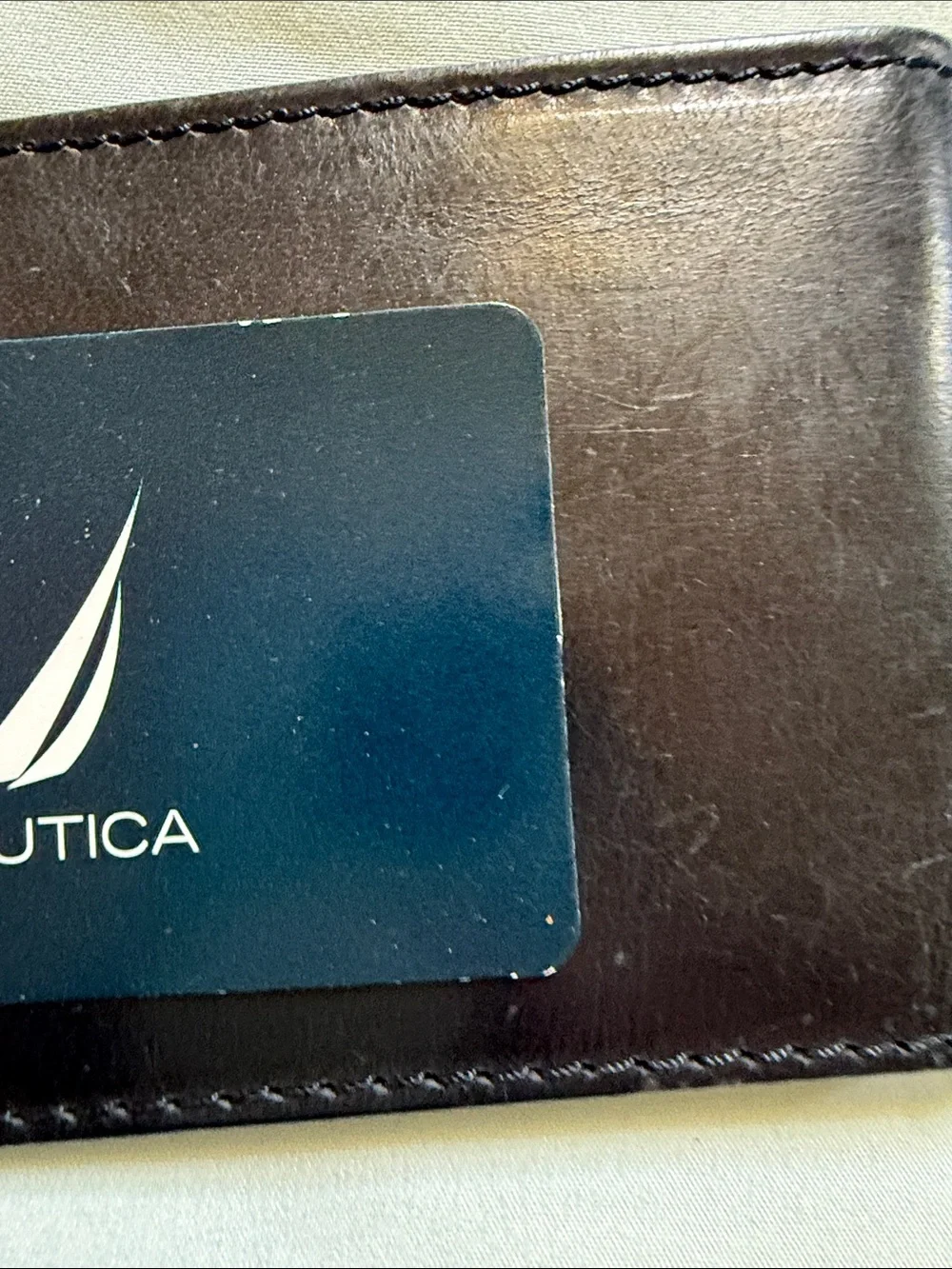 Nautica Men's Black Leather Bi-Fold Wallet